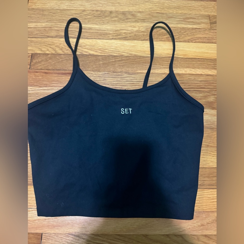 Set Active Black Spaghetti Strap Top - image 3